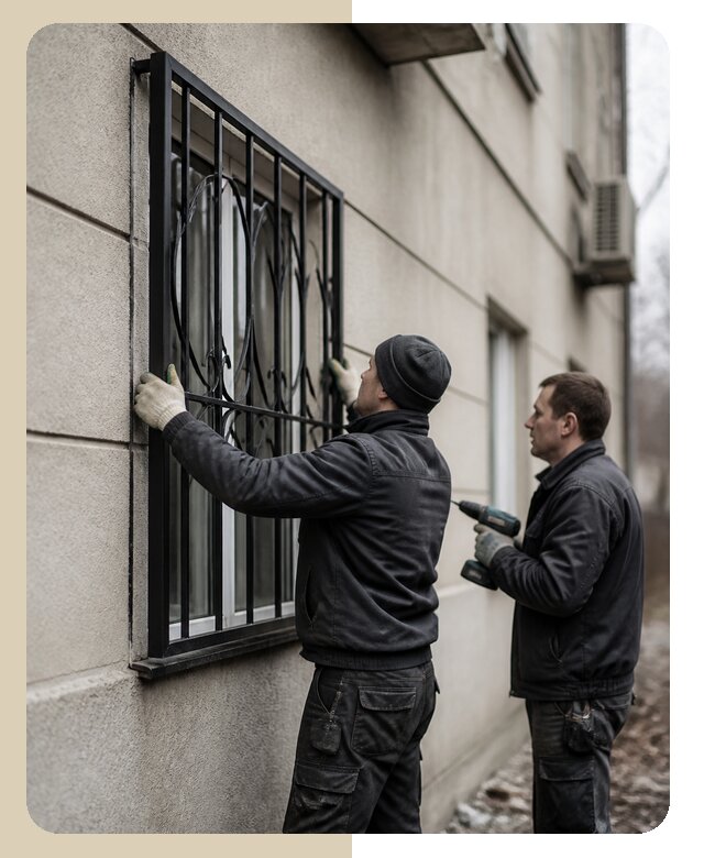 Установка наружных оконных решеток в Челябинске под ключ