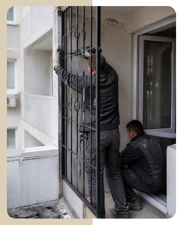Монтаж металлических решеток на балкон под ключ в Челябинске